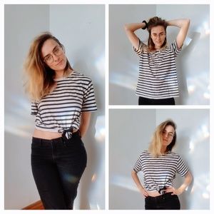 Basic black & white striped tee
